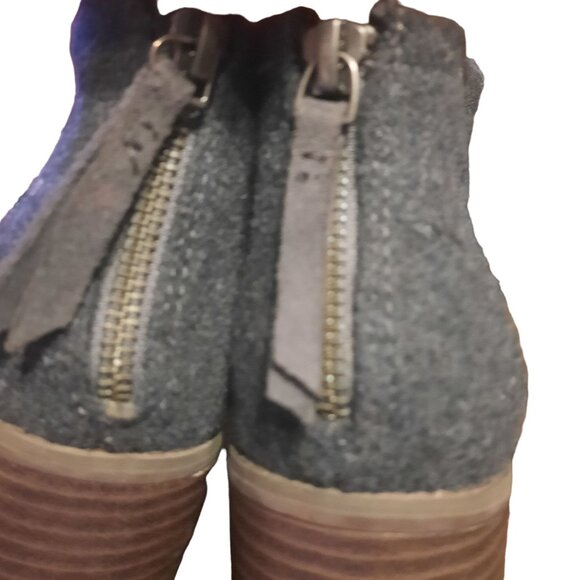 TOMS Lacy Suede Block Heel Ankle Bootie - Picture 8 of 11